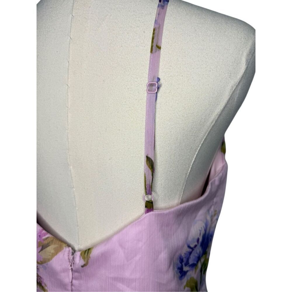 Lulus Women’s Large Maxi Dress Romantic Light Pink Floral Print Halter Neck NEW - Picture 8 of 11